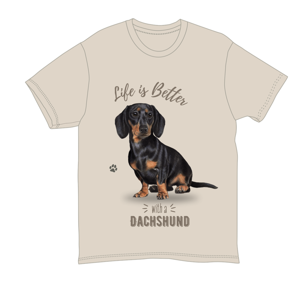 Black Dachshund Unisex 100% Cotton T-Shirt - Super Soft & Comfortable, X-Large