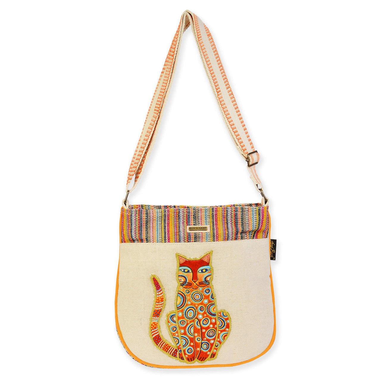 Sun'N'Sand Medium Crossbody with Tabby Cat, 10'' x 2.25'' x 12''