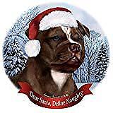 Holiday Pet Gifts Staffordshire Bull Chocolate/White Dog Porcelain Ornament