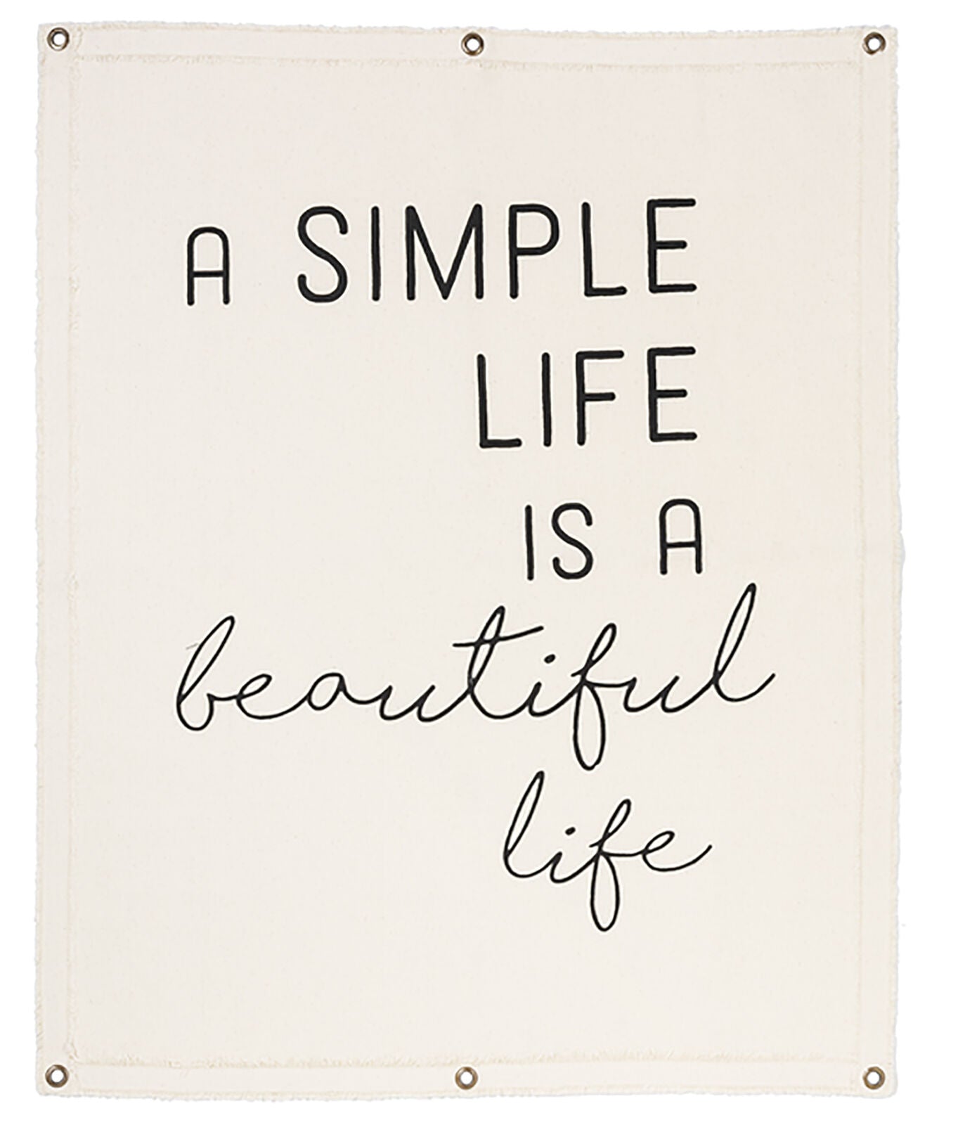 Ganz Canvas Wall Hanging - A simple life is a beautiful life, 24" W. x 30" H.