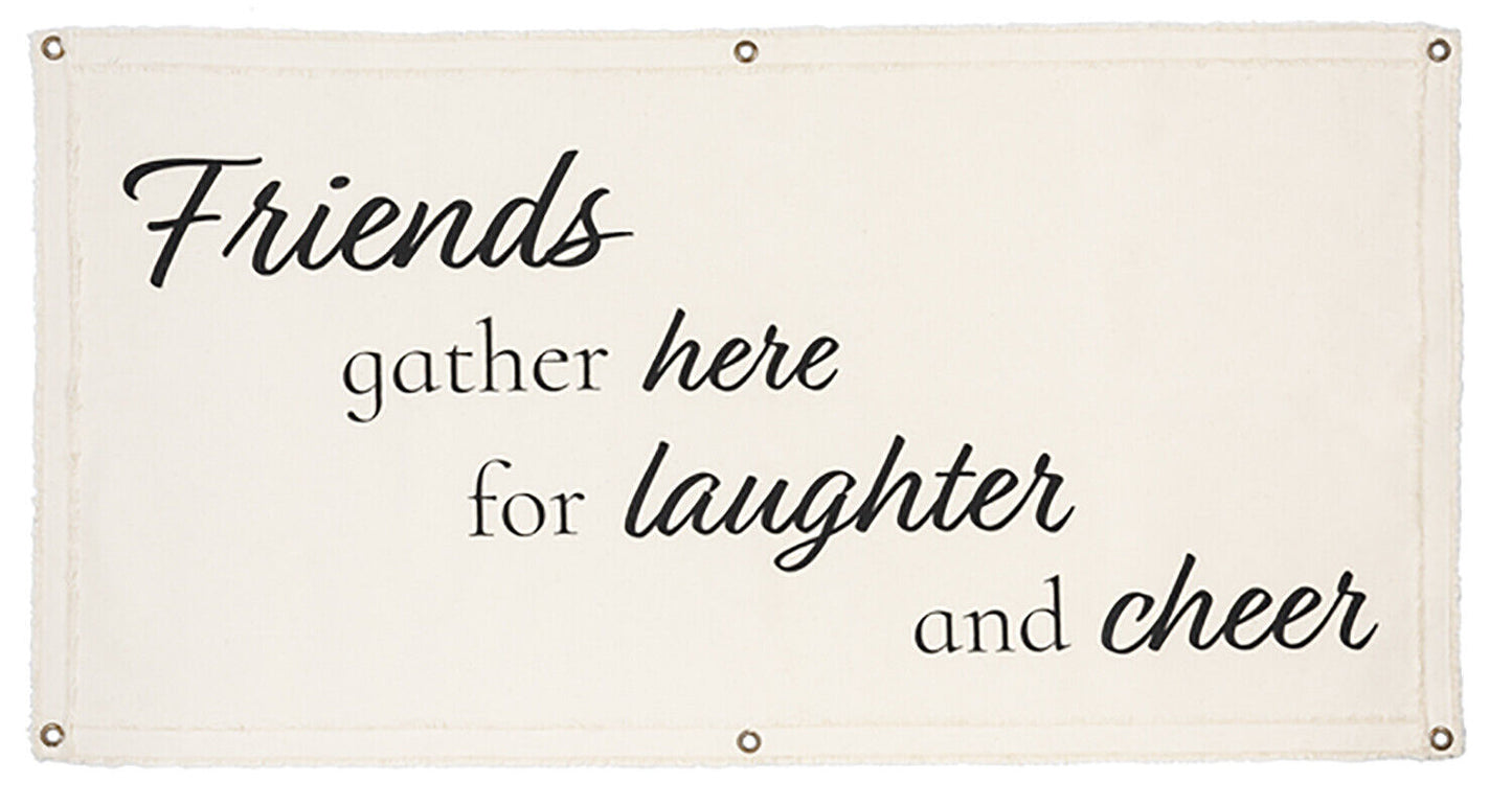 Ganz Canvas Wall Hanging - Friends gather here for laughter and cheer