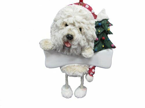 Old English Sheepdog Ornament "Dangling Legs" Hand Painted Easily Personalized