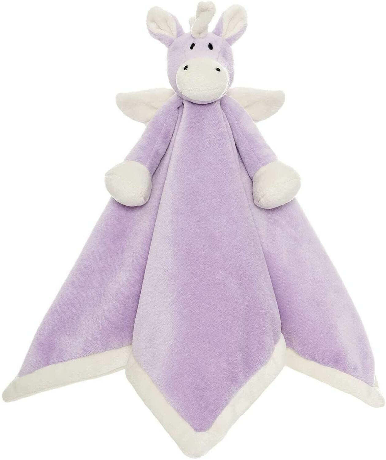 Teddykompaniet Diinglisar Purple Unicorn Plush Fleece Baby Blanket Snuggler, 13"