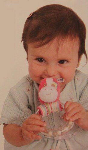 Douglas Toys Plush Pink Dog Ring Baby Rattle