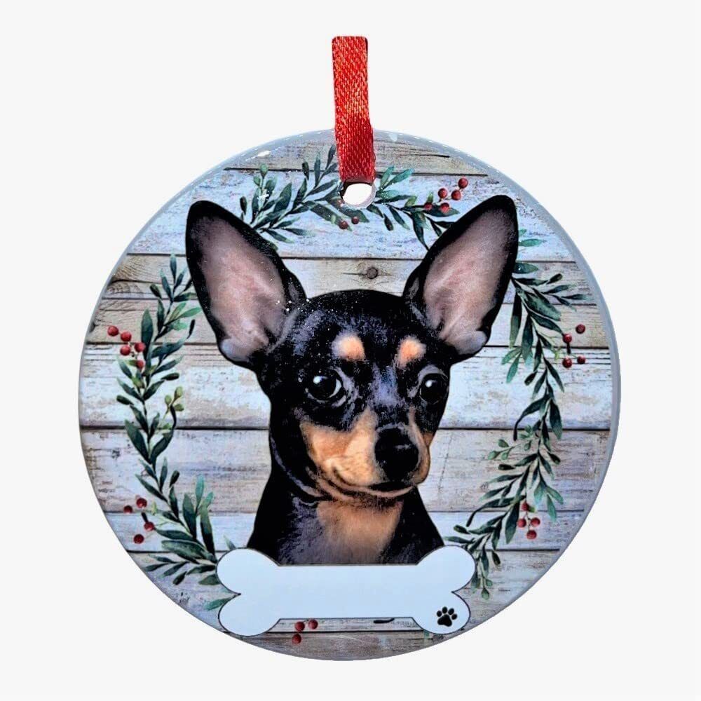 Black/Tan Chihuahua Ornament - E&S Pets, DIY Personalizable, Ceramic Ornament