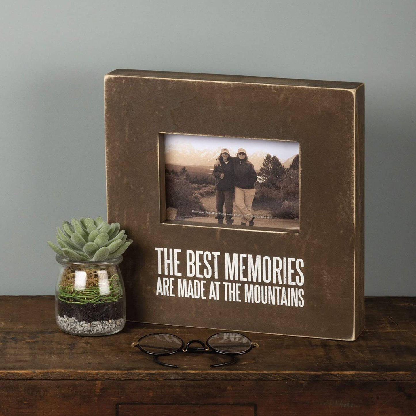 Primitives by Kathy Distressed Wood Frame10x10in Memories Made at The Mountains