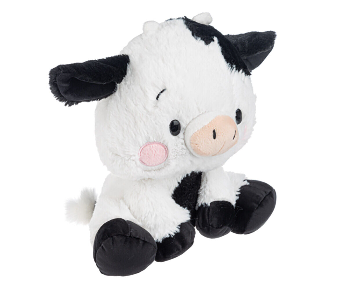 Ganz Nashies Black and White Cow Soft Plush Stuffed Animal Toy, 9"