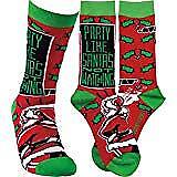 Primitives by Kathy Unisex Socks - Party Like Santa's Not Watching