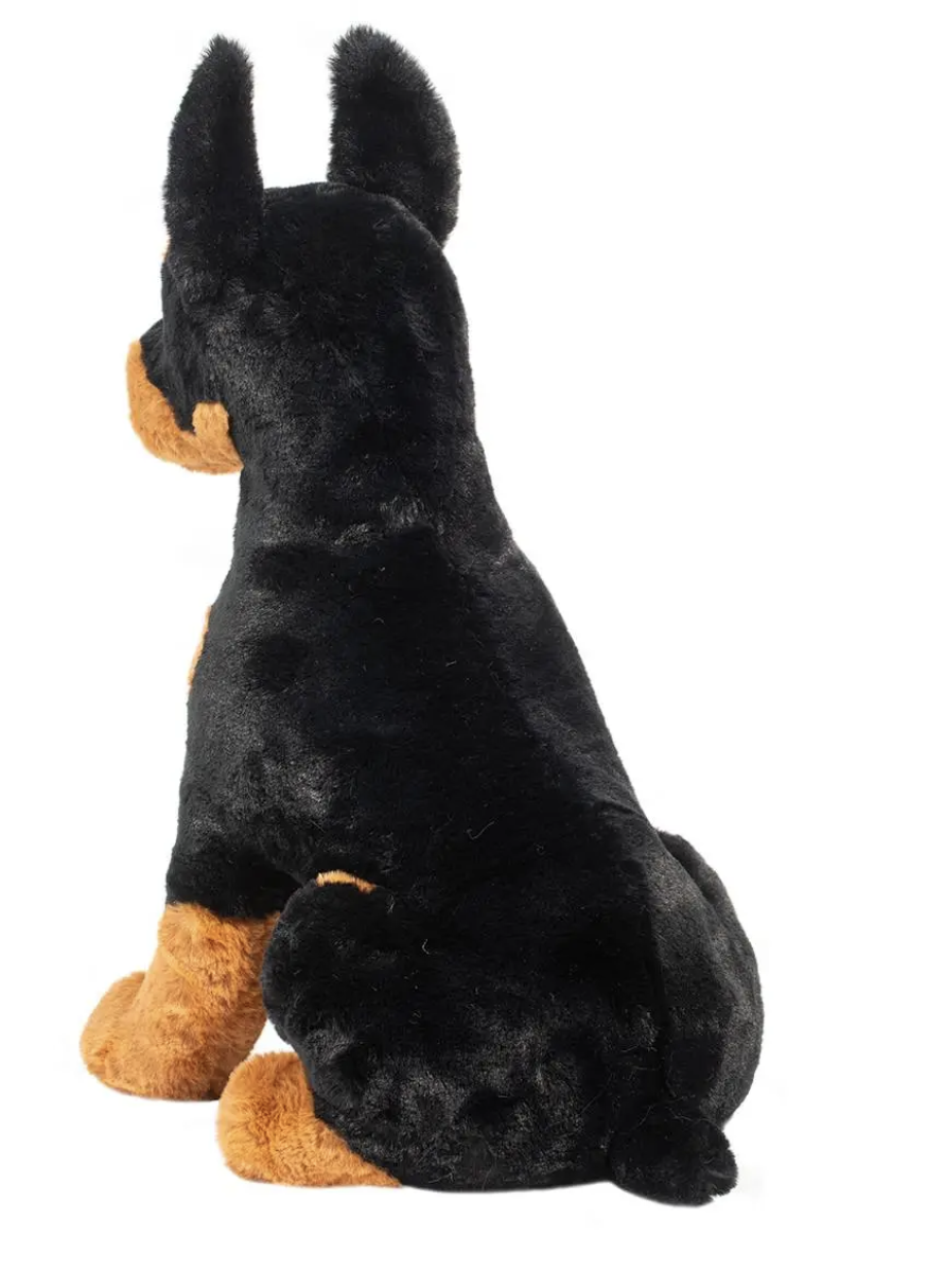 Douglas Toys Maverick DLux Doberman Plush Stuffed Animal Toy, 18"