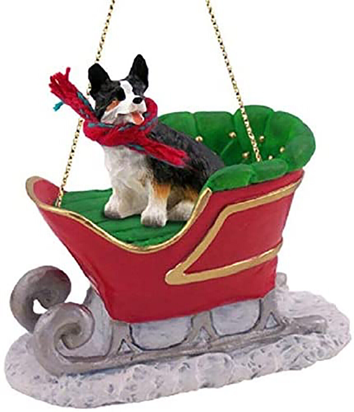Conversation Concepts Welsh Corgi Cardigan Sleigh Dog Christmas Ornament