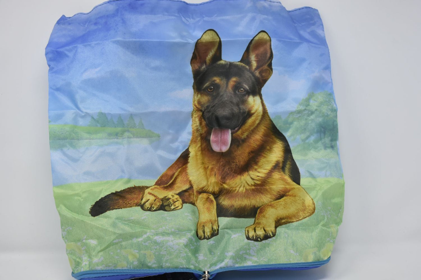 German Shepherd Foldable Tote Bag - Durable, Waterproof - Zipper Market Tote