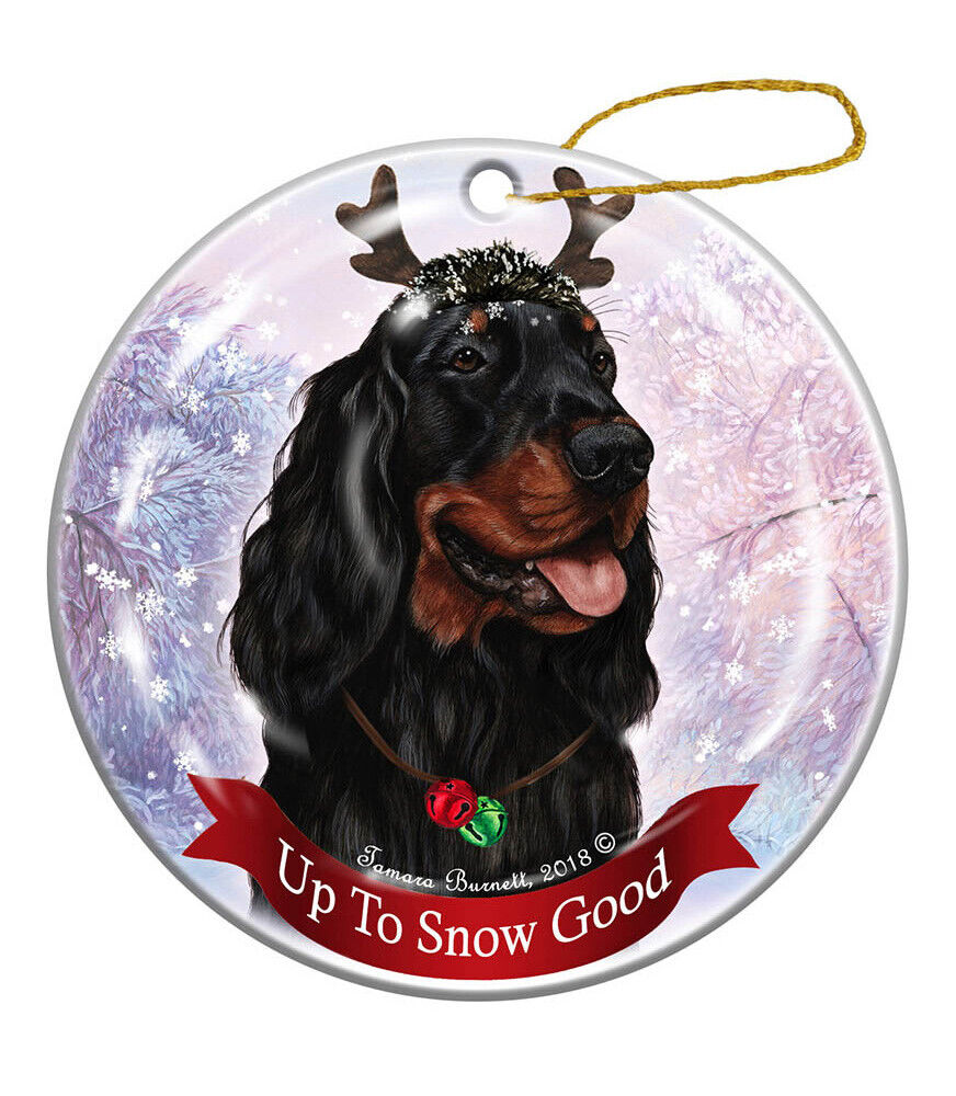 Holiday Pet Gifts Gordon Setter Dog Porcelain Christmas Ornament