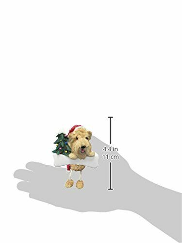 Soft Coated Wheaten Ornament "Dangling Legs" Hand Painted Easily Personalized