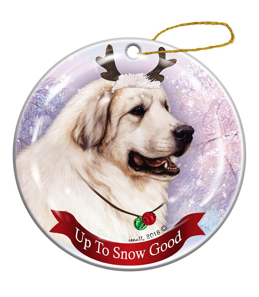 Holiday Pet Gifts Great Pyrenees Dog Porcelain Christmas Ornament