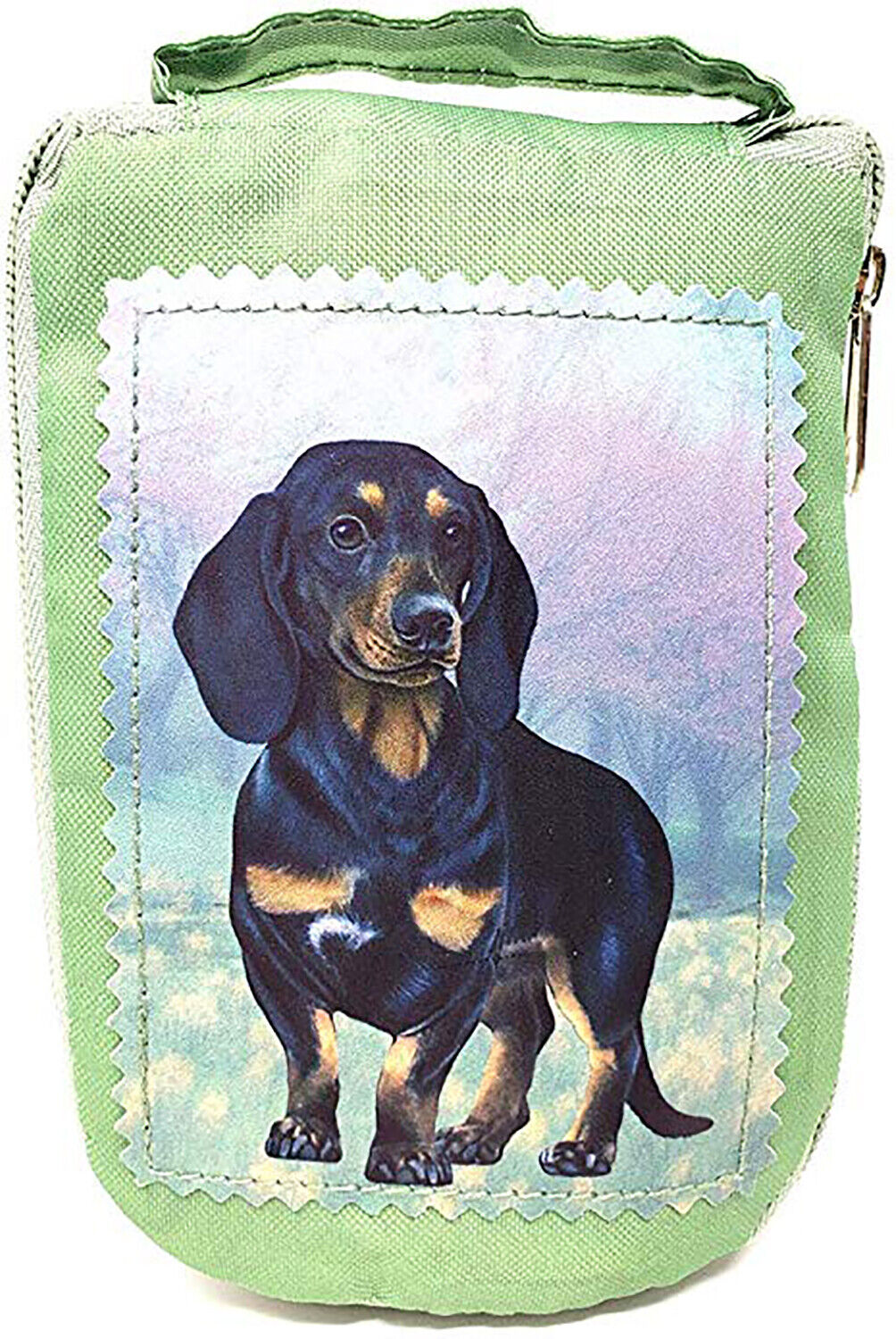 Black Dachshund Foldable Tote Bag - Waterproof - Zipper Market Tote