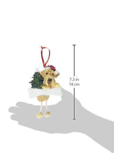 Airedale Terrier Ornament "Dangling Legs" Hand Painted and Easily Personalized