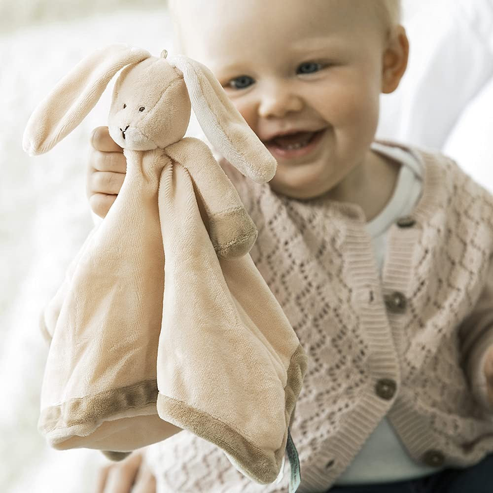 Teddykompaniet Diinglisar Tan Bunny Plush Fleece Baby Blanket Snuggler, 13"