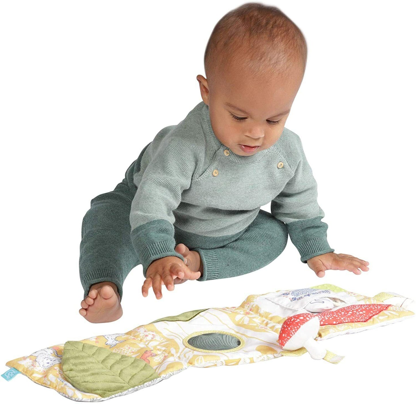 Manhattan Toy Deer One Soft Activity Crinkle Book & Fold Out Pat Mat for Baby