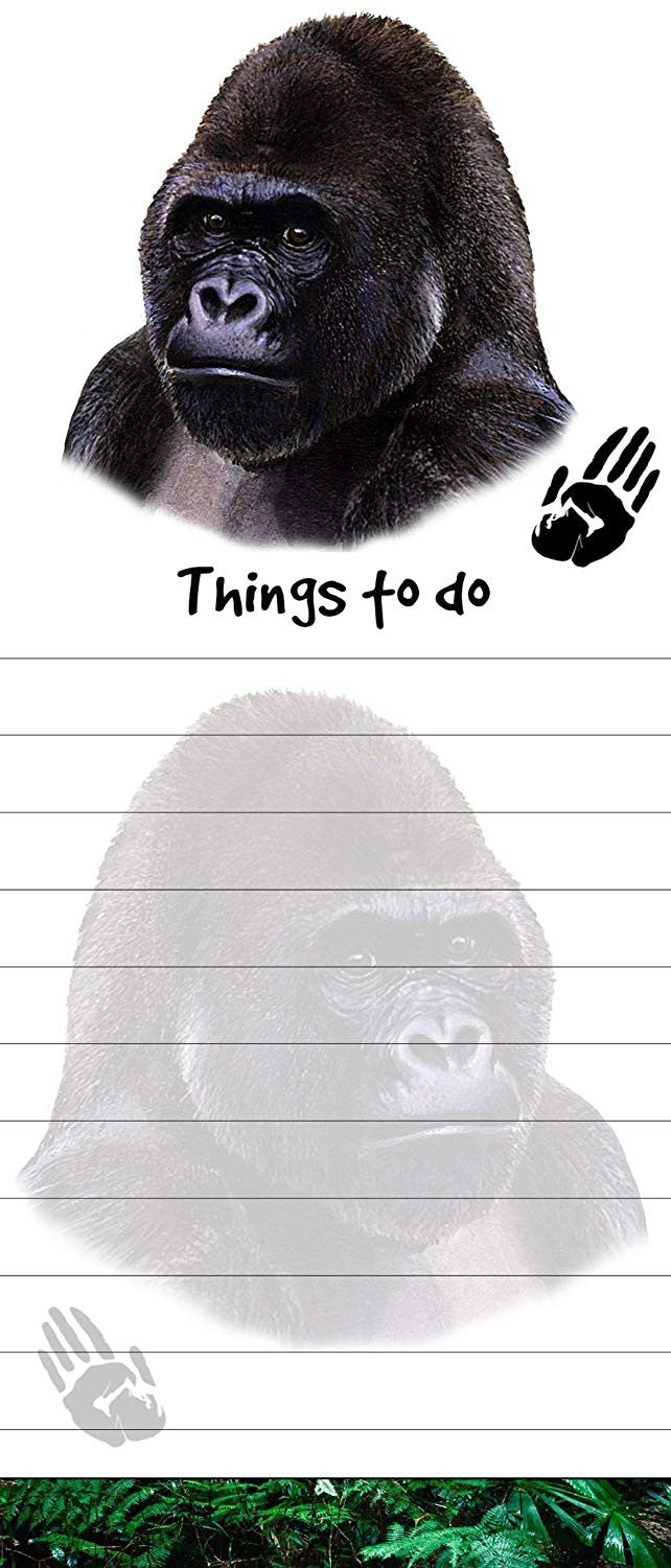 "Gorilla Magnetic List Pads" Uniquely Shaped Sticky Notepad