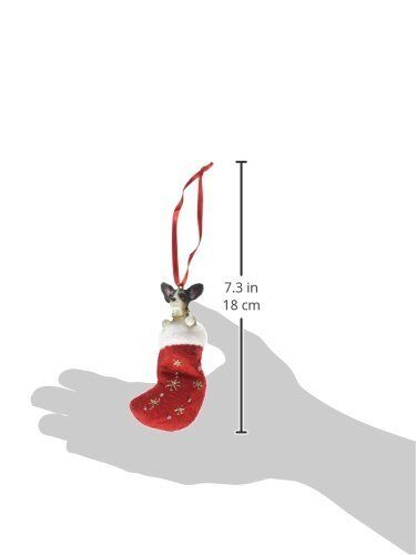 Rat Terrier Christmas Stocking Ornament with "Santa's Little Pals" Hand Painted