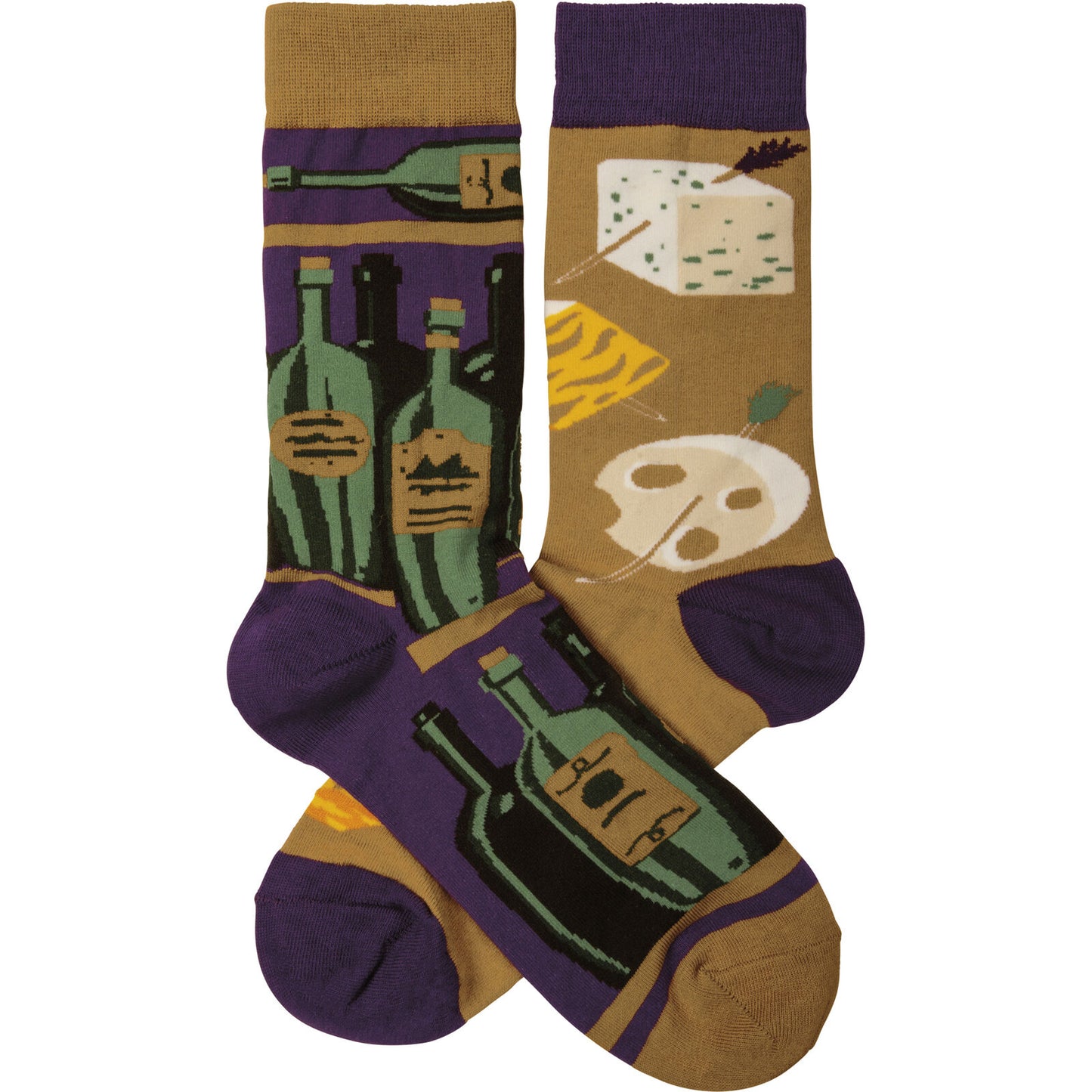 Primitives by Kathy Socks - Socks - Wine & Cheese, One Size Fits Most