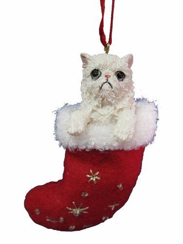 E&S Pets orn222-4 Santa's Little Pals Christmas Ornaments, Persian Cat