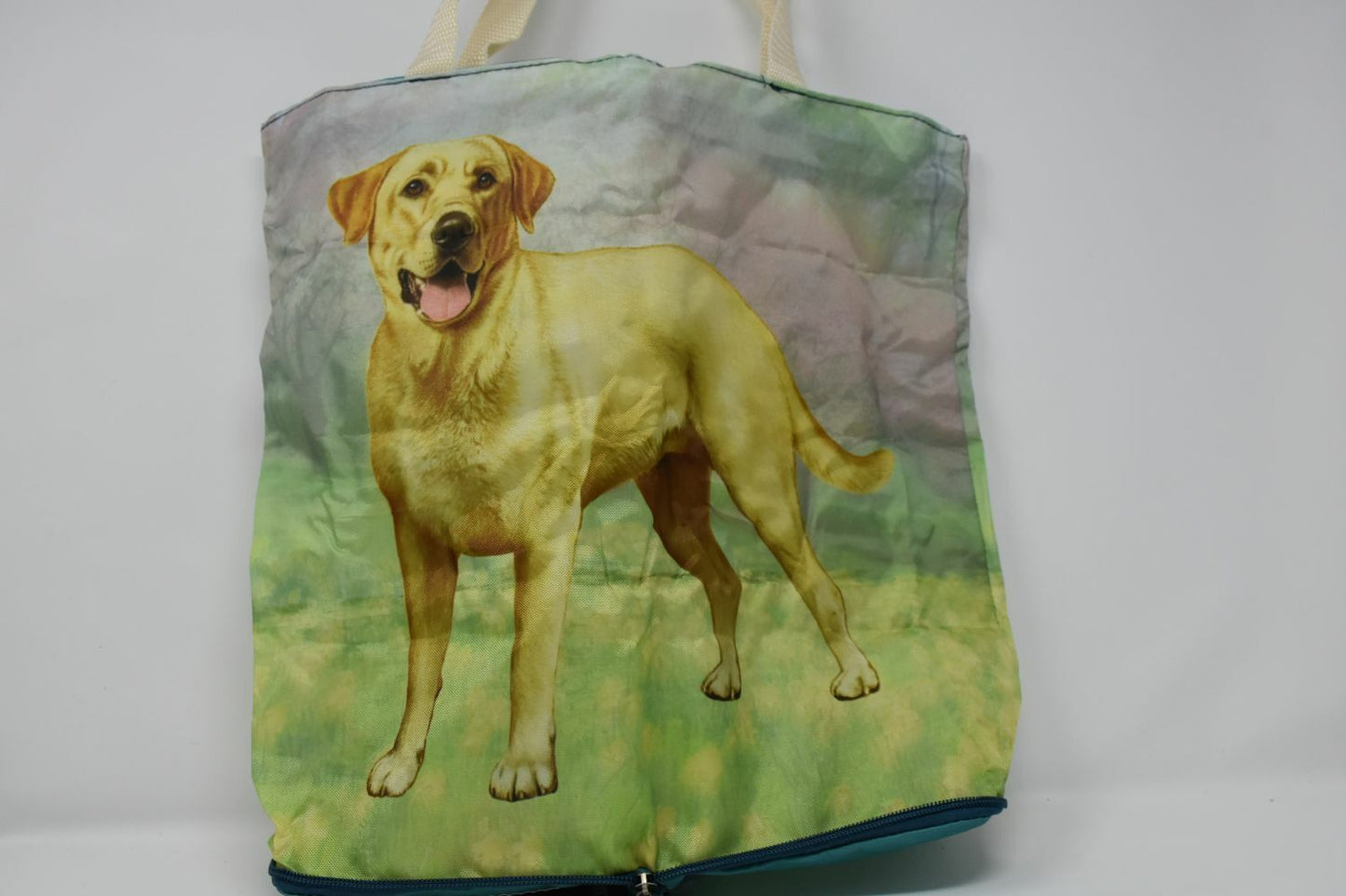 Yellow Labrador Standing Tote Bag - Waterproof - Zipper Market Tote