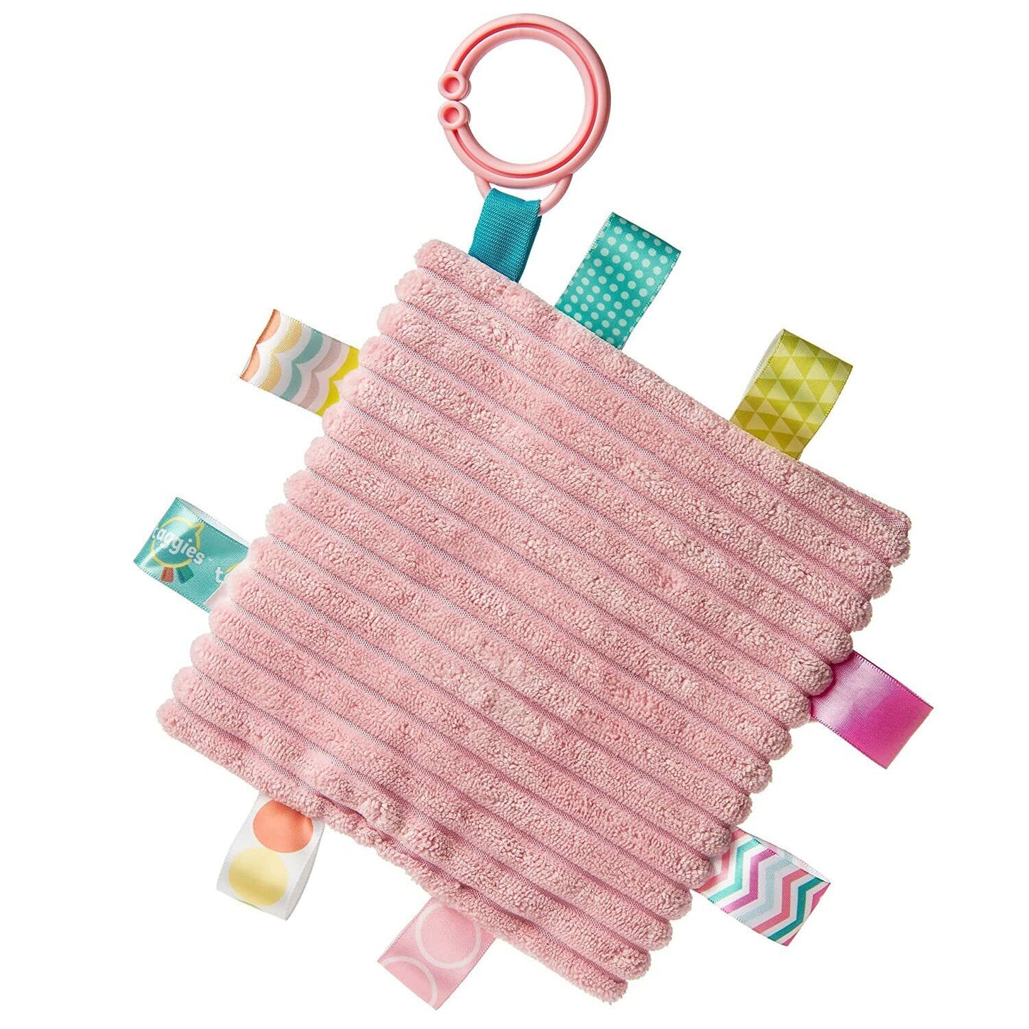 Taggies Crinkle Me Baby Paper Squeaker Soft Toy, 6.5", Aroar-a-Saurus Pink Dino
