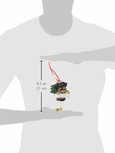 Rottweiler Ornament with "Dangling Legs" Hand Painted and Easily Personalized