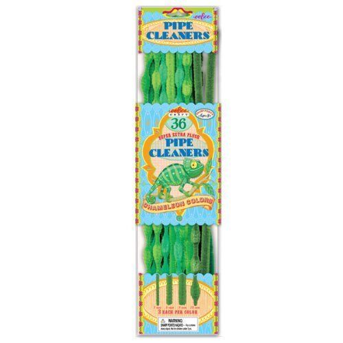 eeBoo Green Pipe Cleaners - Chameleon Colors
