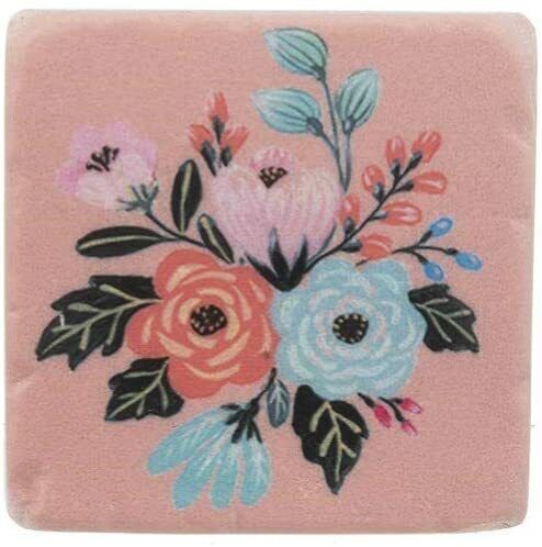 Ganz CB176478 Boho Floral Coaster, Set of 4, 4-inch Square