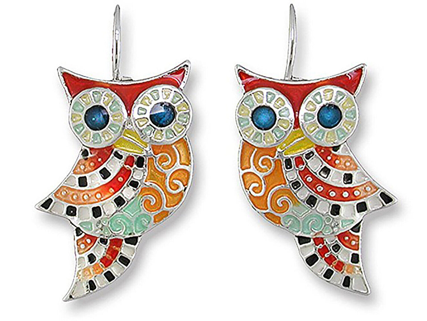 Zarah Owl Radiance Enamel Dangle Earrings by Julie Mammano