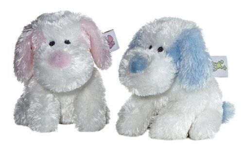 Pink Dafney Dog Plush Baby Rattle, 4" by Aurora