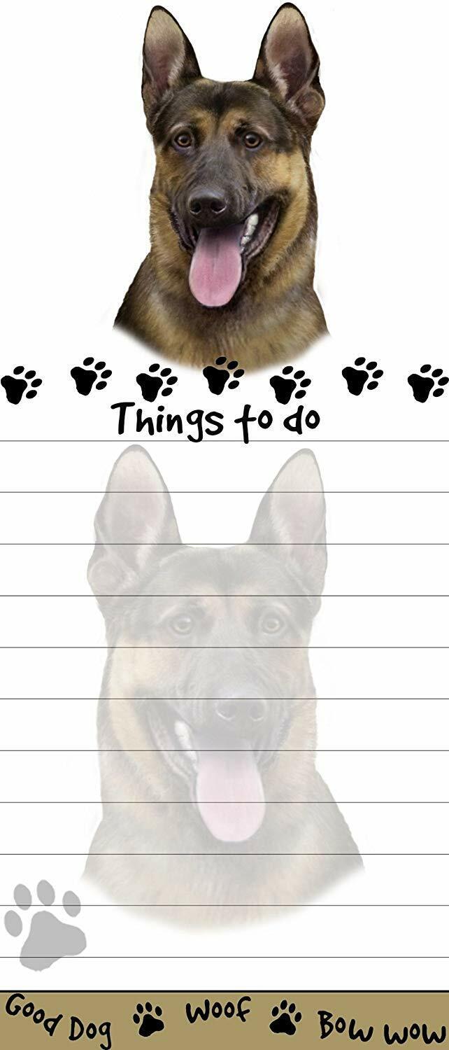 "German Shepherd Magnetic List Pads" Uniquely Shaped Sticky Notepad
