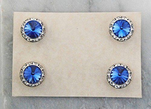 Finishing Touch Magnetic Tack Pin - Blue Sapphire Stone - Silver Finish