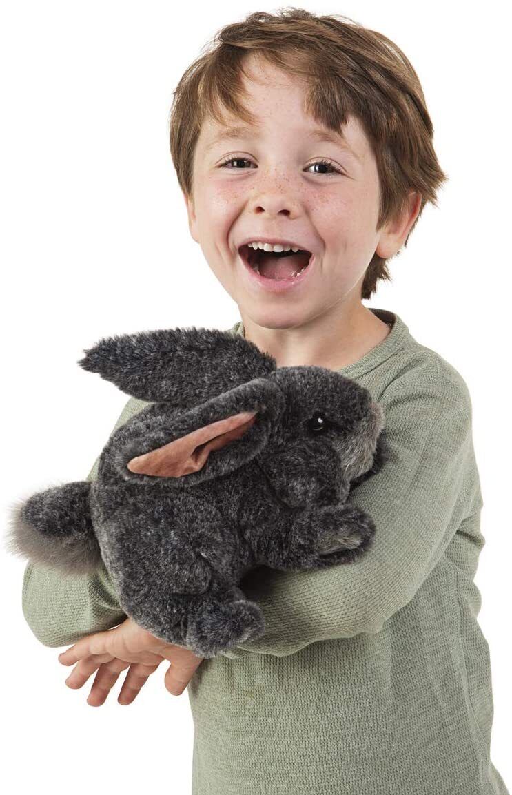 Folkmanis Gray Bunny Rabbit Hand Puppet, 9"