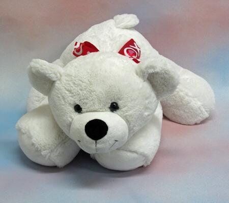 Floppy White Bear with Red Bow Plush Stuffed Animal19" By Wishpets