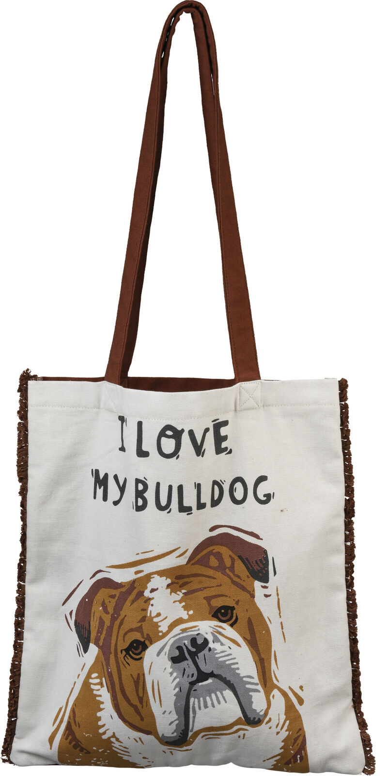 Primitives By Kathy Market Shopping Tote - I Love My Bulldog