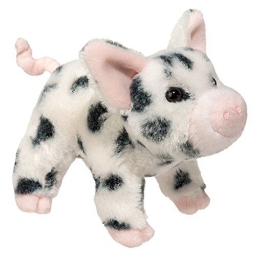 Douglas Toys Leroy Black Spotted Pig Plush Stuffed Animal Toy, 7"