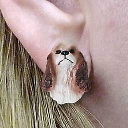 Conversation Concepts Cocker Spaniel Brown and White Earrings Post