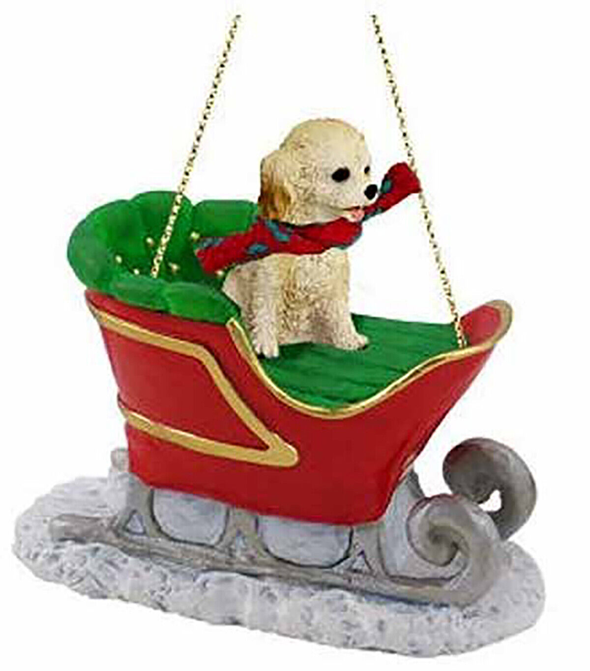 Conversation Concepts Cockapoo Blonde Dog Sleigh Dog Holiday Ornament