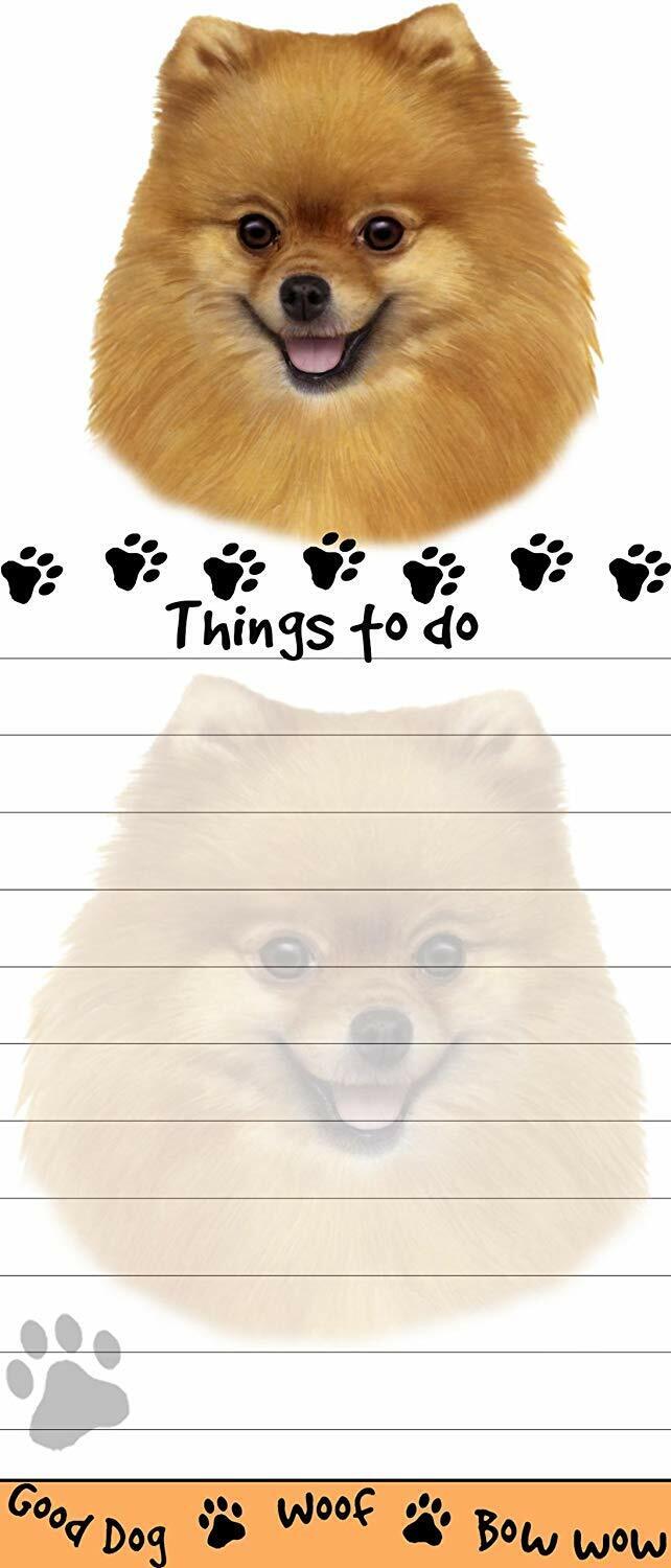 "Pomeranian Magnetic List Pads" Uniquely Shaped Sticky Notepad