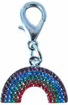 Lobster Claw Rhinestone Rainbow Charm