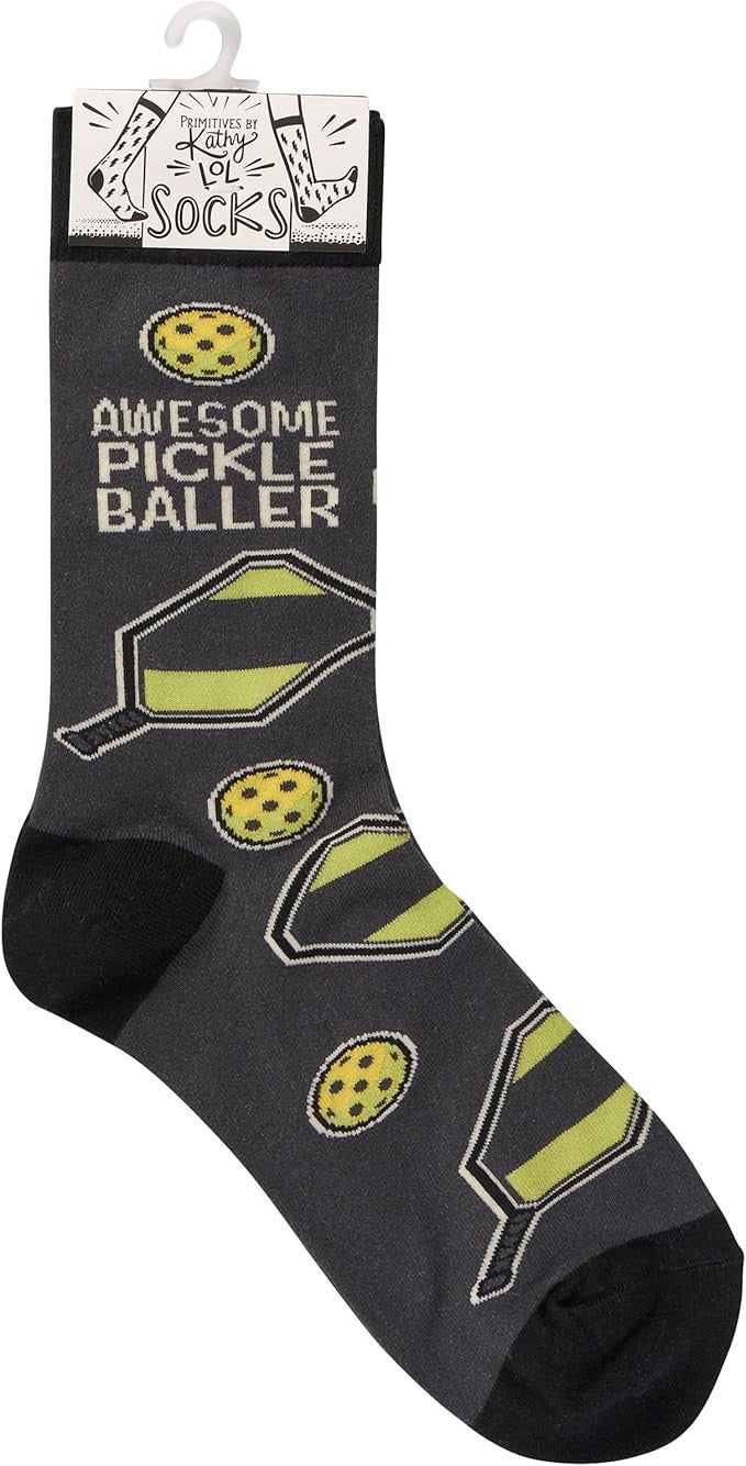 Primitives by Kathy Awesome Pickleballer Socks, One Size, Unisex