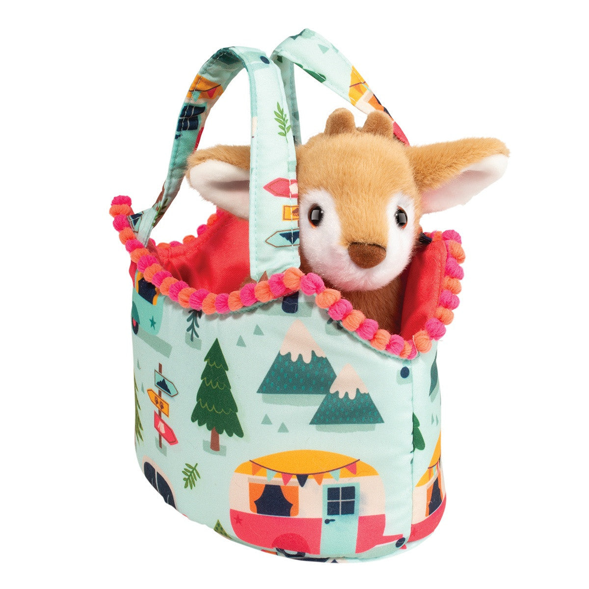 Douglas Camping Sassy Sak Tote with Fawn Plush Stuffed Animal Toy, 7"