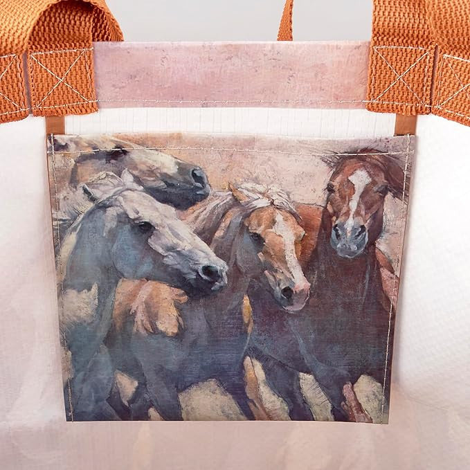 Market Tote - Running Horses, Double Sided, 15.50" x 15.25" x 6"