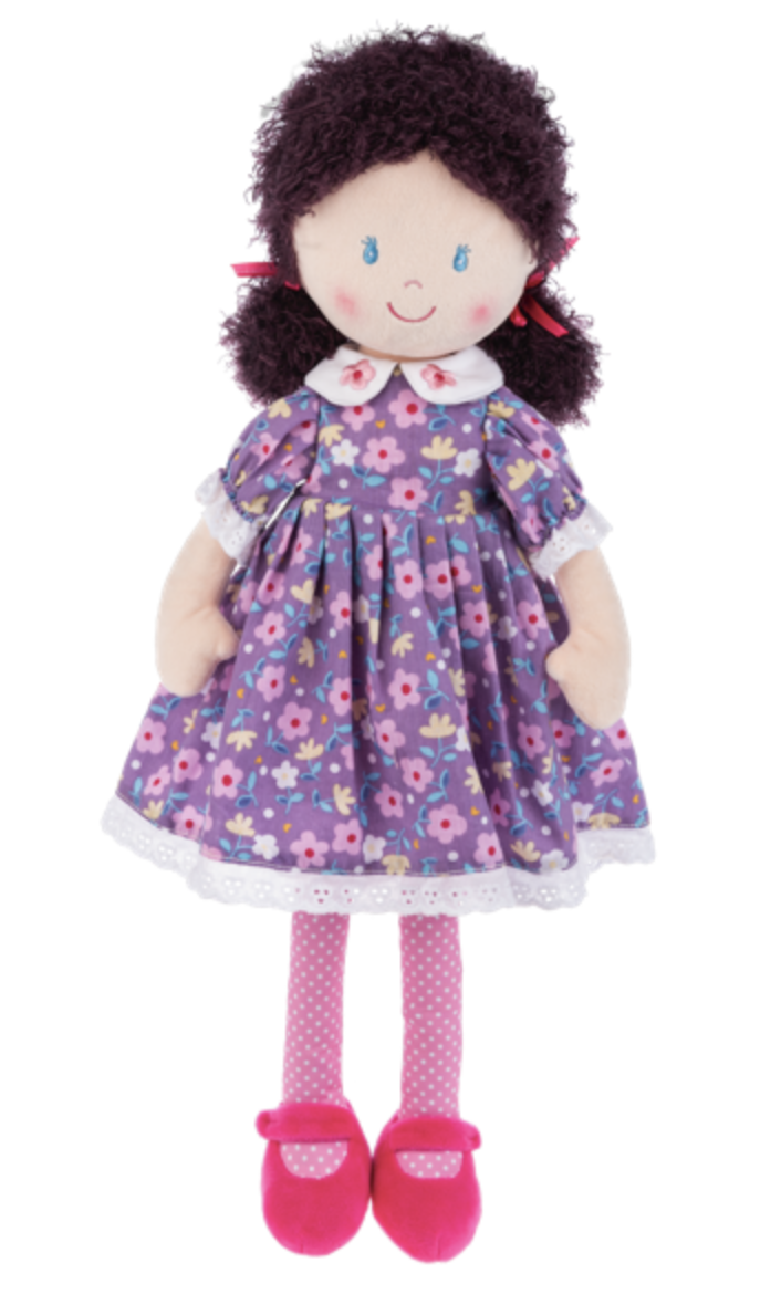 Ganz Florence Rag Doll with Brown Curly Hair, 20" H