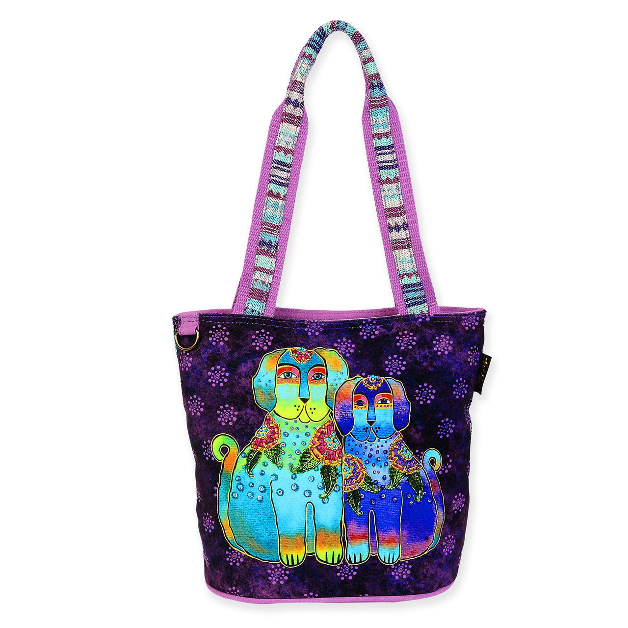 Laurel Burch Amigos De Colores Dog Friends Medium Tote, 11" x 6" x 10.25"