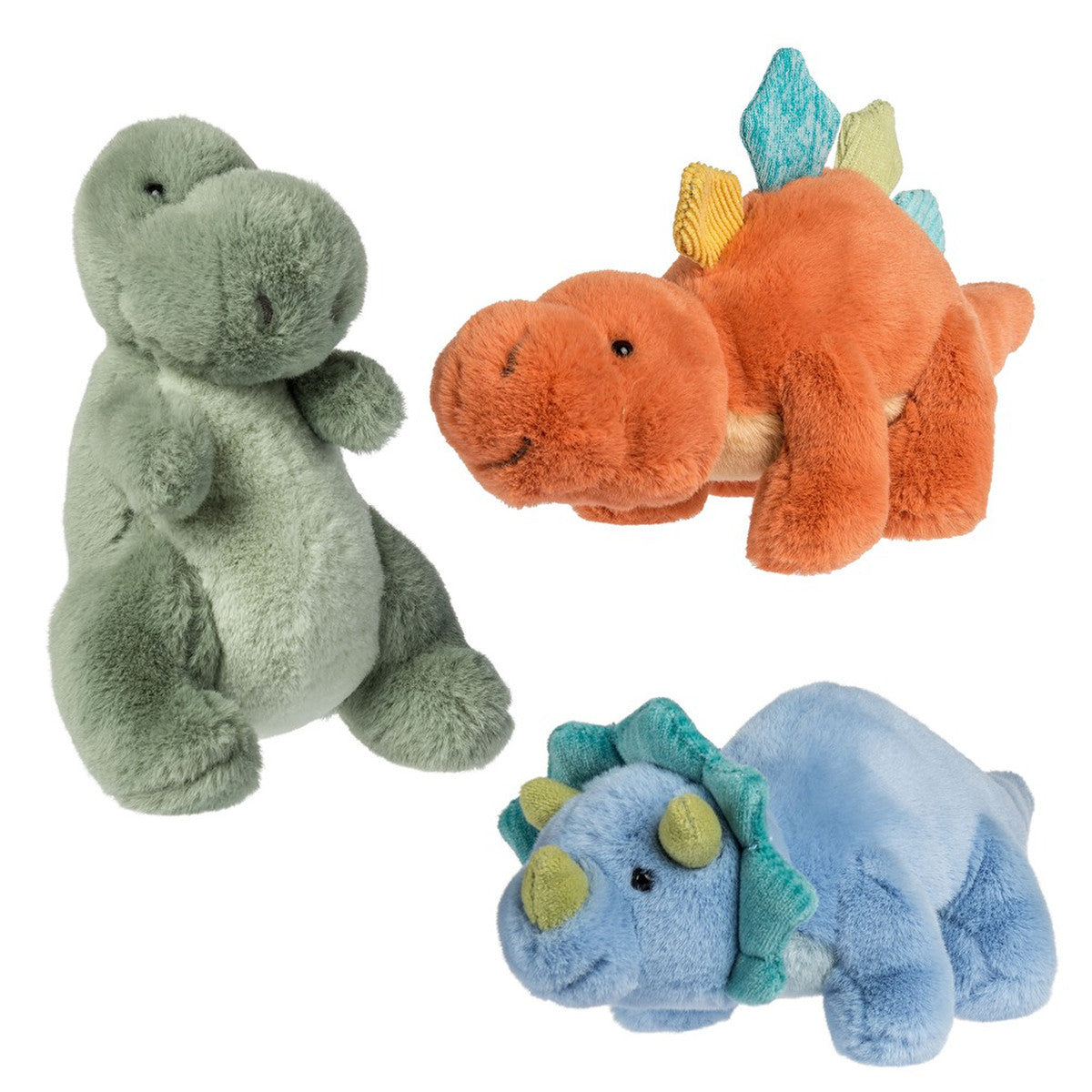 Mary Meyer Stuffed Animal Soft Toy, Little Fossil Dino, Orange Stegosaurus, 6"