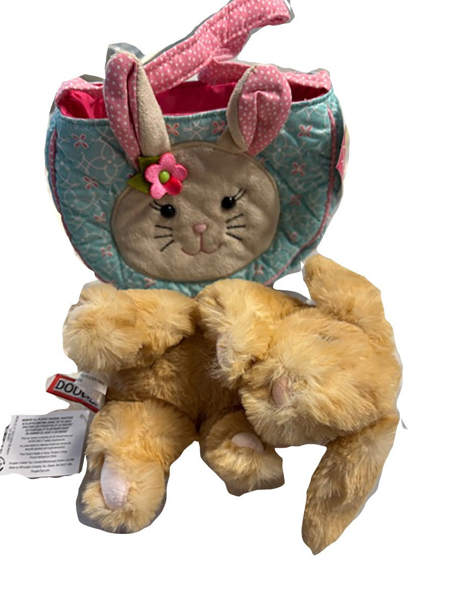 Douglas Cuddle Toys Bonnie Bunny Easter Tote Purse with Lil' Baby Bunny